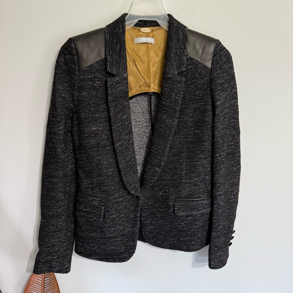A16 Ikks Pure Edition Black and Gray Women's Blazer Jacket